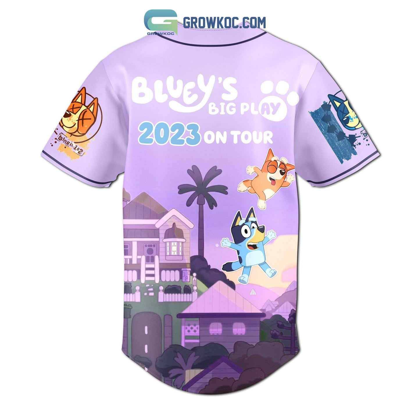 Bluey’s Big Play 2023 On Tour Custom Name Baseball Jersey baseball jersey product view 3
