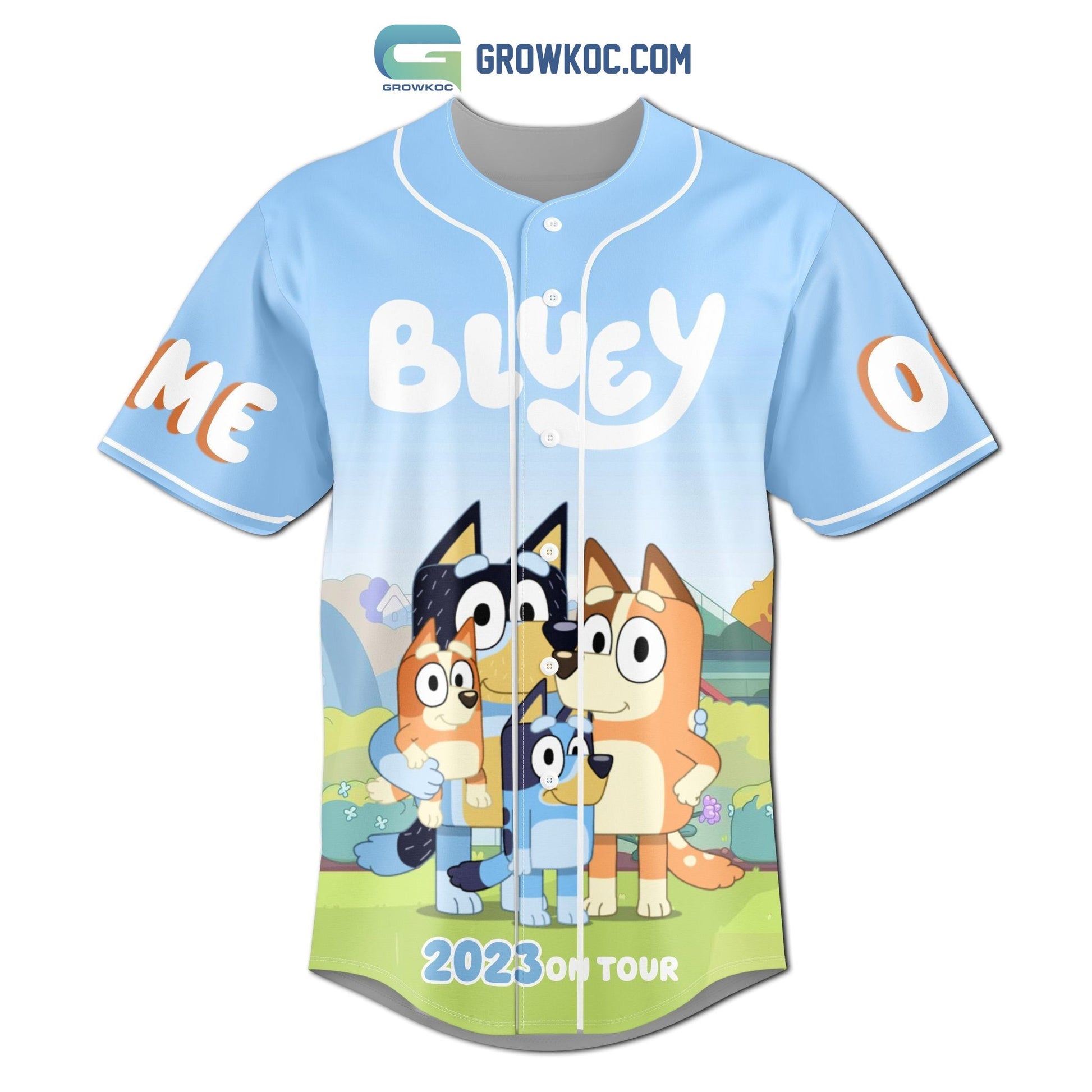 Bluey’s Big Play 2023 On Tour Personalized Baseball Jersey baseball jersey product view 2