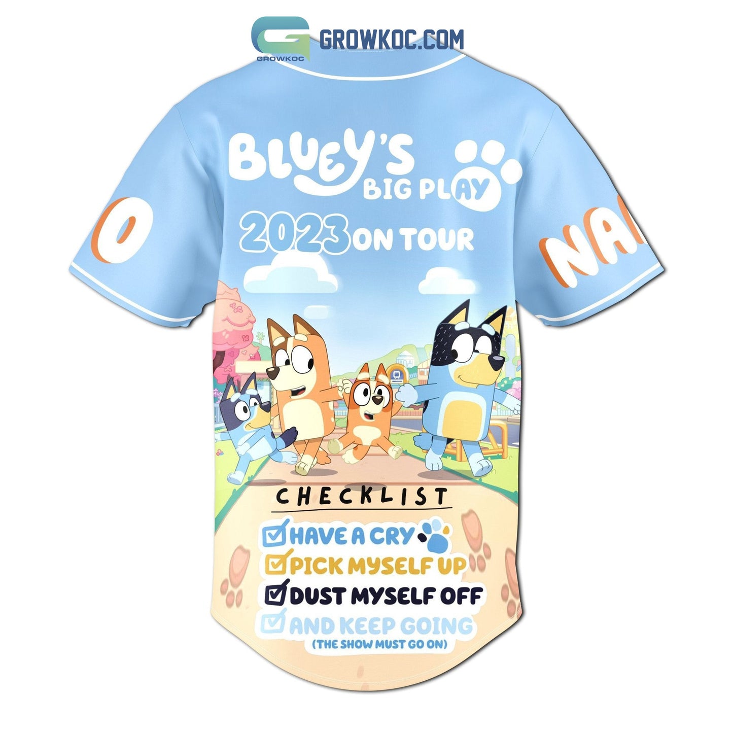 Bluey’s Big Play 2023 On Tour Personalized Baseball Jersey baseball jersey product view 3