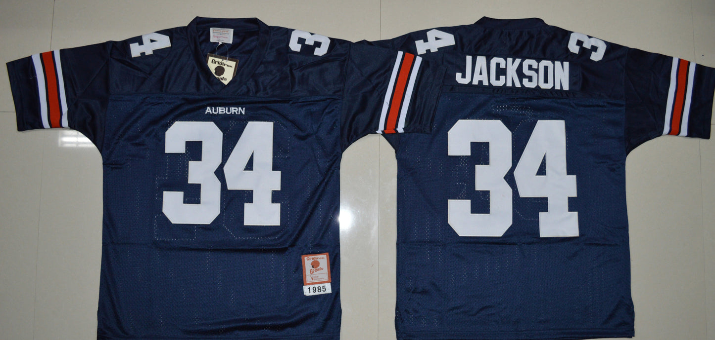Bo Jackson 34 Navy Blue College Football Jersey football jersey product view 1
