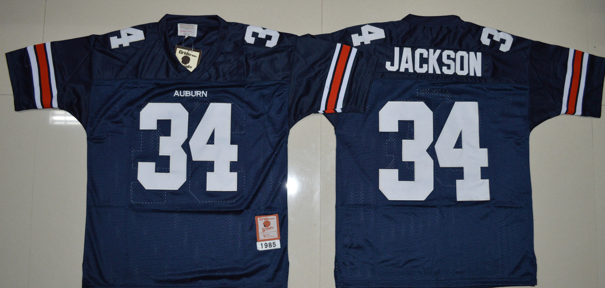 Bo Jackson 34 Navy Blue College Football Jersey football jersey product view 1