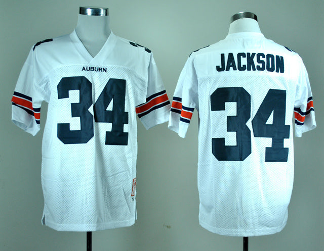 Bo Jackson 34 White Style 1 College Football Jersey football jersey product view 1