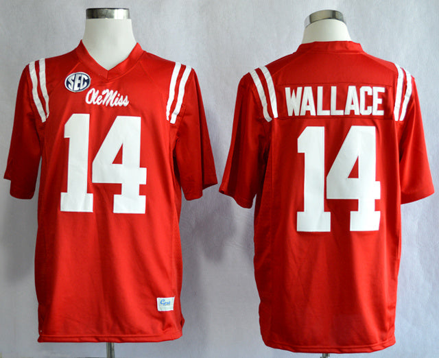 Bo Wallace 14 Red College Football Jersey football jersey product view 1