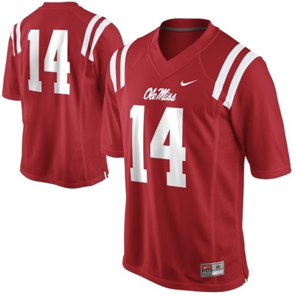 Bo Wallace 14 Red 1 College Football Jersey football jersey product view 1