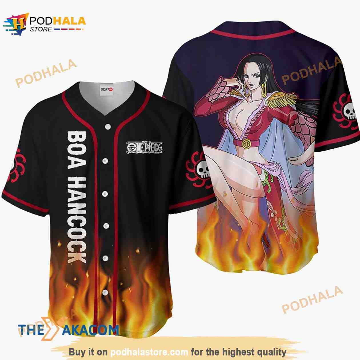 Boa Hancock Anime Gift Christmas For Fan 3D Baseball Jersey Shirt baseball jersey product view 1