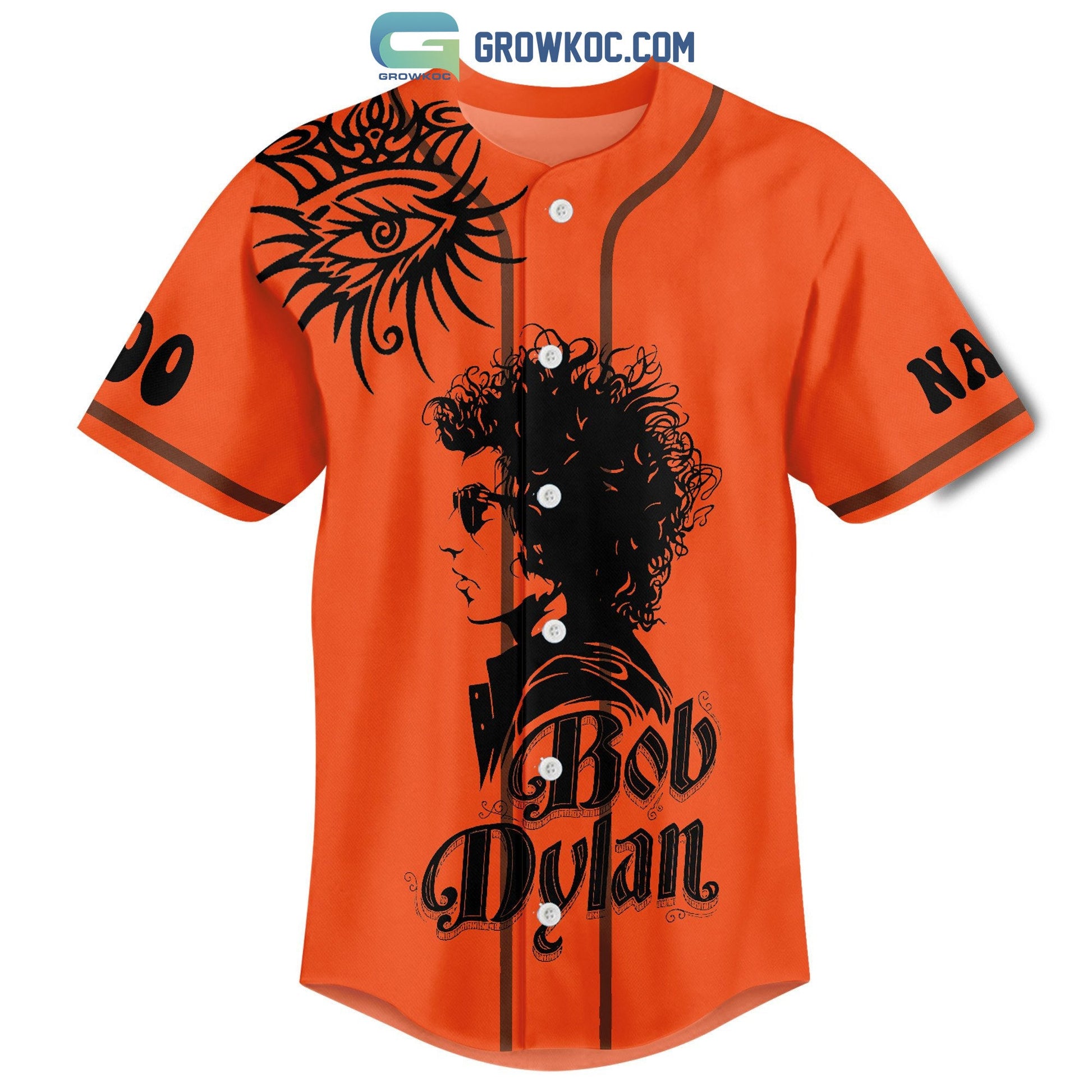Bob Dylan Be Groovy Or Leave Man Personalized Baseball Jersey baseball jersey product view 2