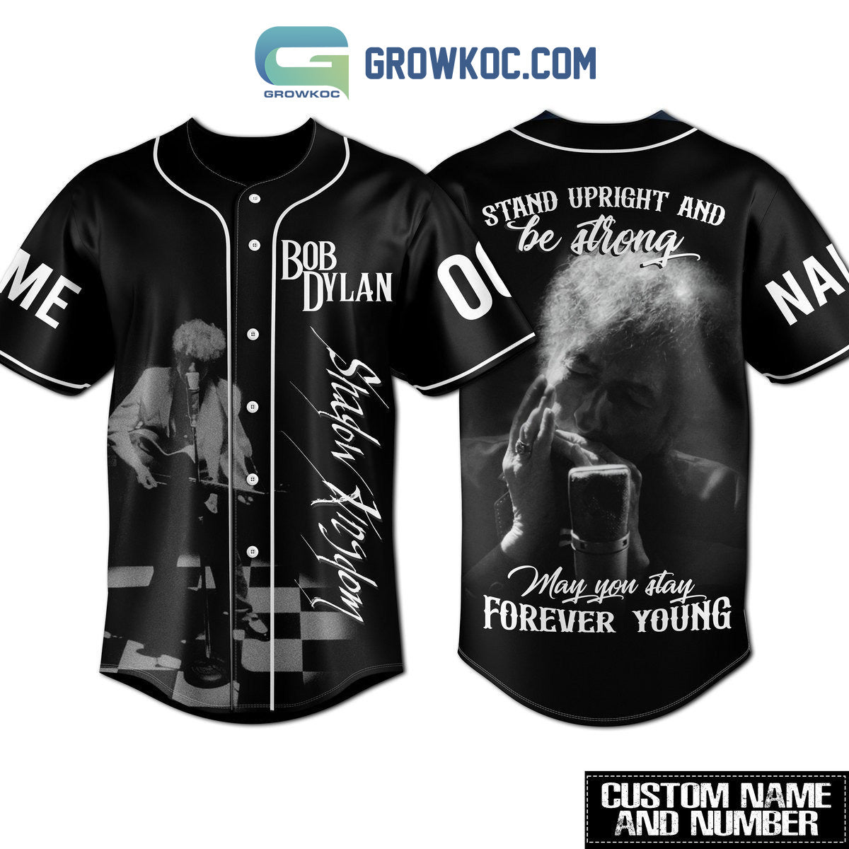 Bob Dylan May You Stay Forever Young Personalized Baseball Jersey baseball jersey product view 1