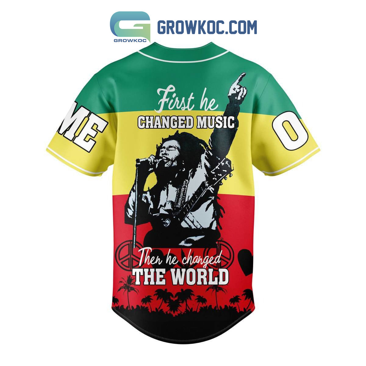 Bob Marley One Love Changed The World Personalized Baseball Jersey baseball jersey product view 3