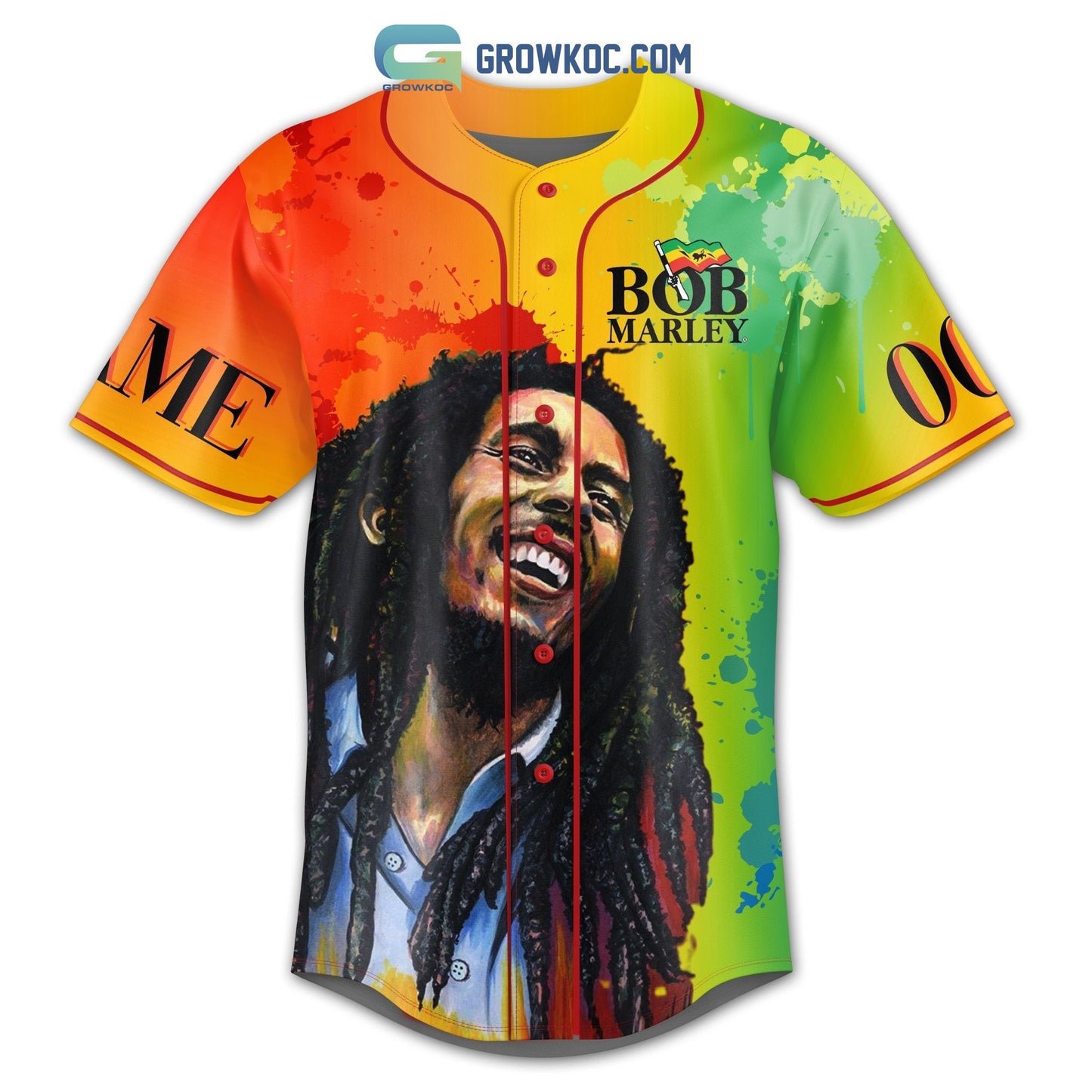 Bob Marley One Man One Message One Revolution One Legend Personalized Baseball Jersey baseball jersey product view 2