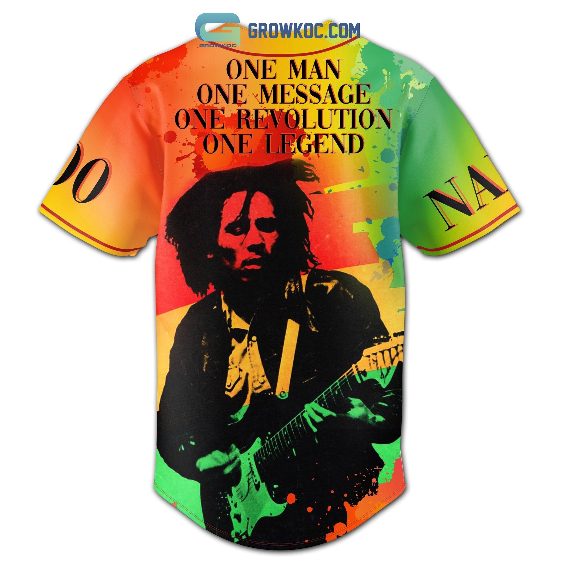 Bob Marley One Man One Message One Revolution One Legend Personalized Baseball Jersey baseball jersey product view 3