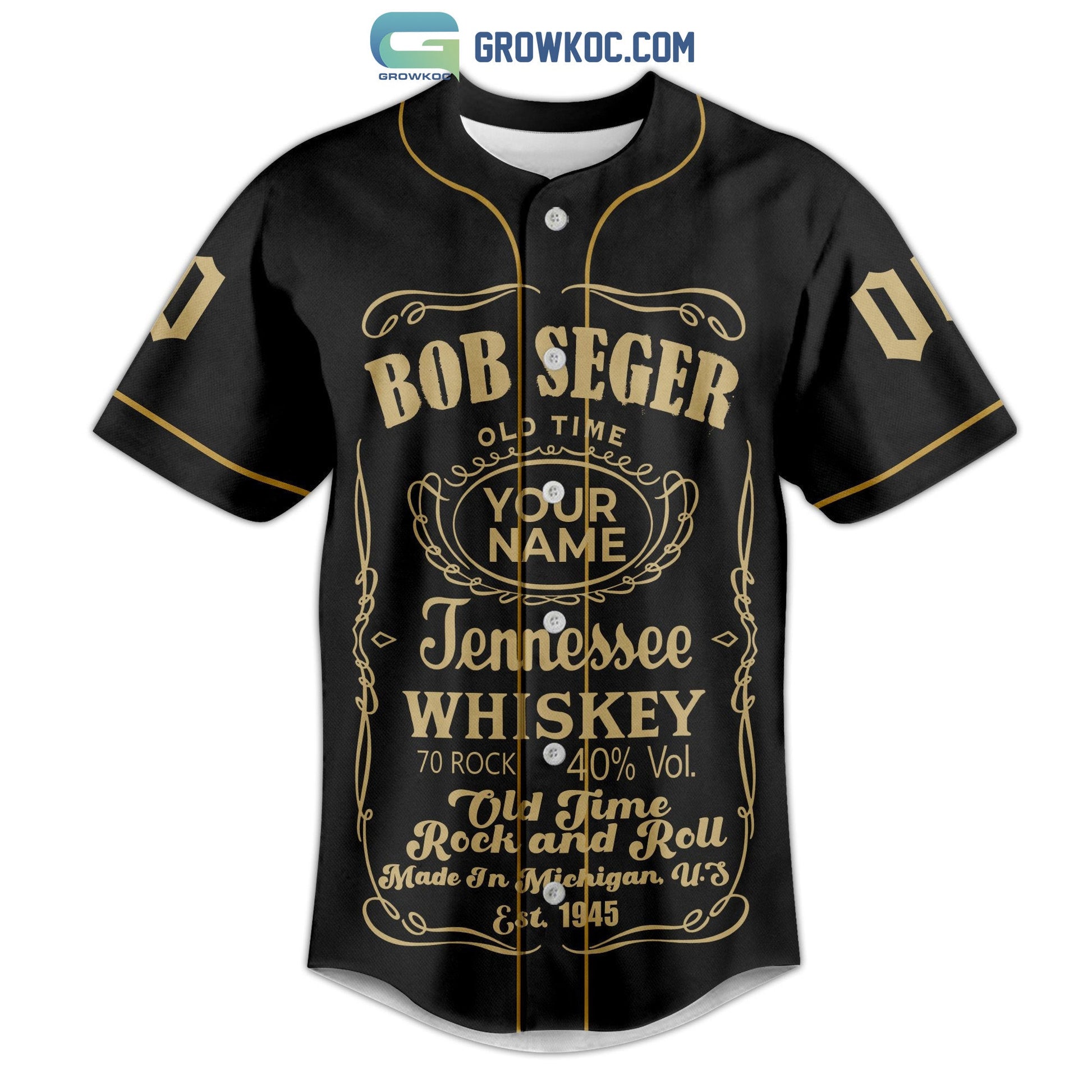 Bob Seger Old Time Rock And Roll Michigan 1945 Personalized Baseball Jersey baseball jersey product view 2