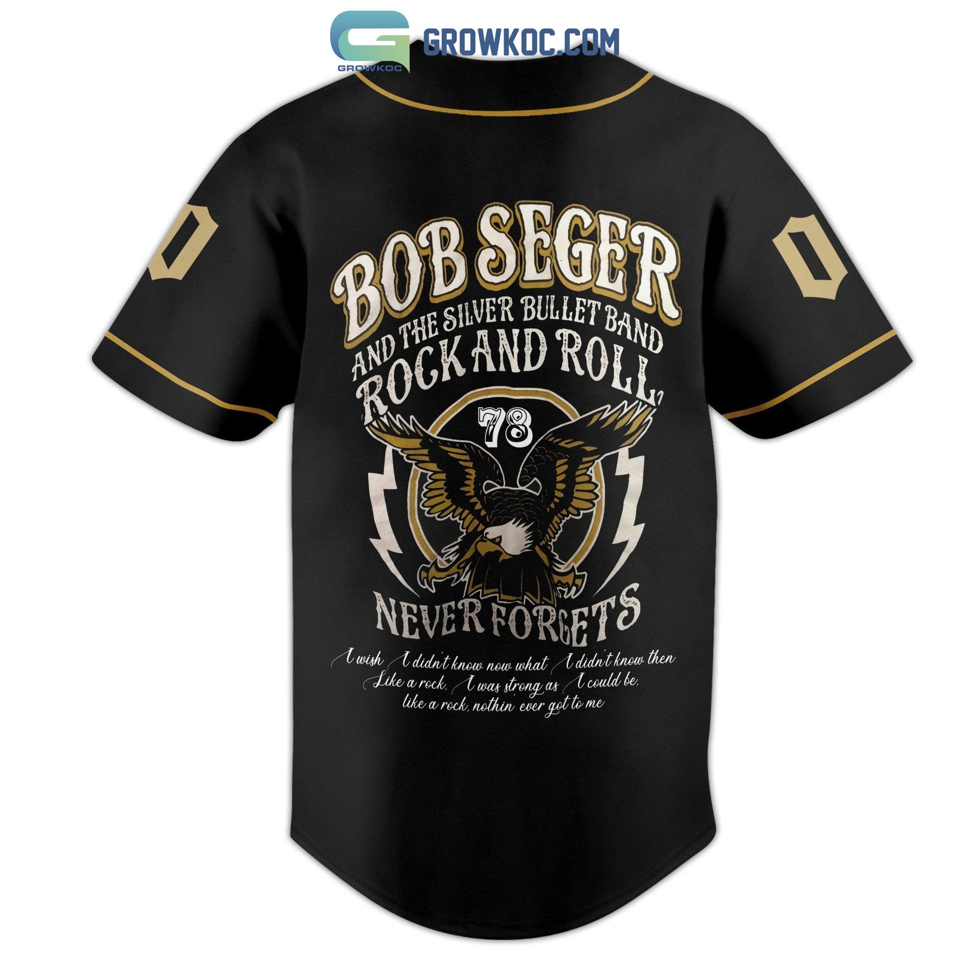 Bob Seger Old Time Rock And Roll Michigan 1945 Personalized Baseball Jersey baseball jersey product view 3