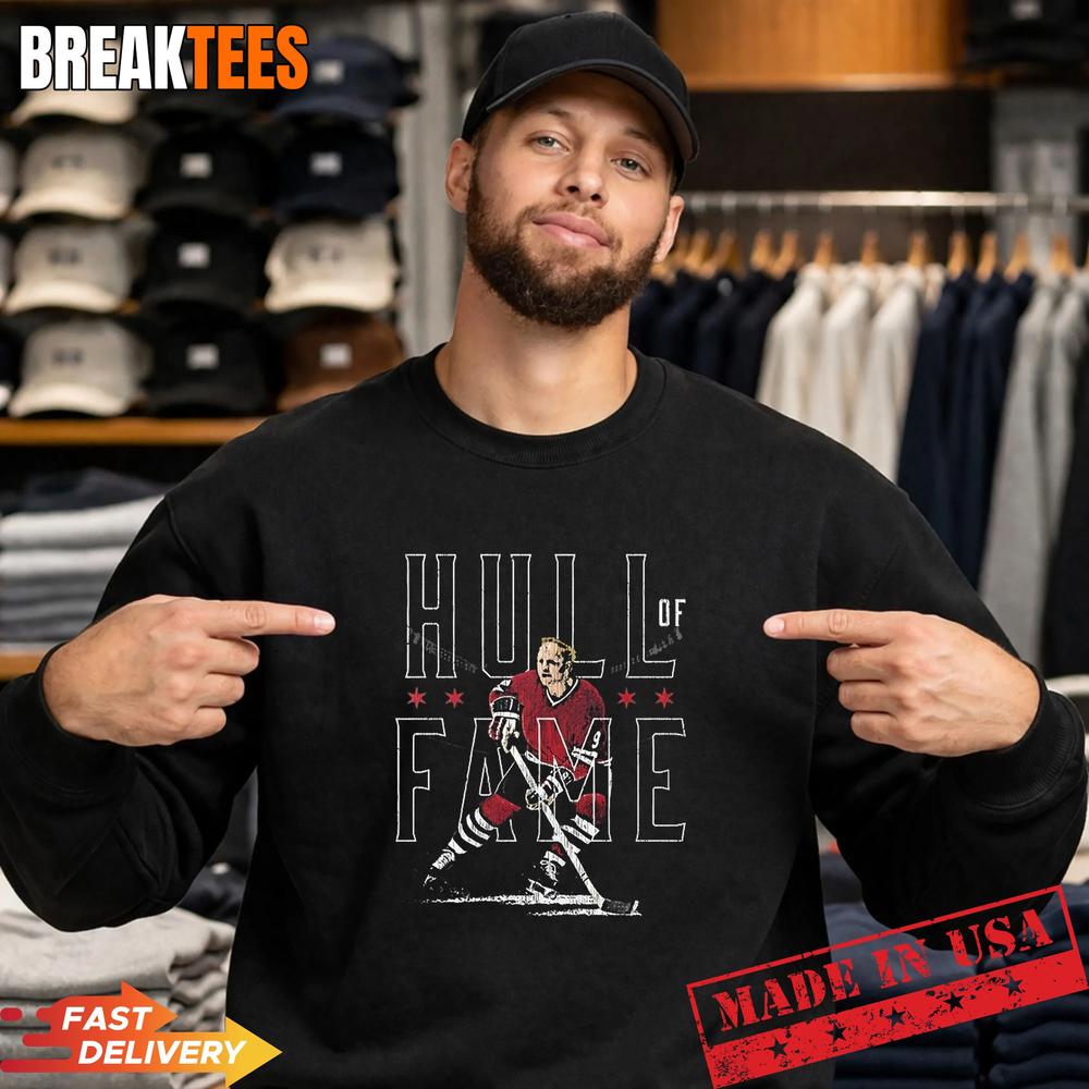 Bobby Hull Chicago Blackhawks Hockey Of Fame - Adult & Kids T-Shirts, Sweatshirts & Hoodies apparel design preview 4