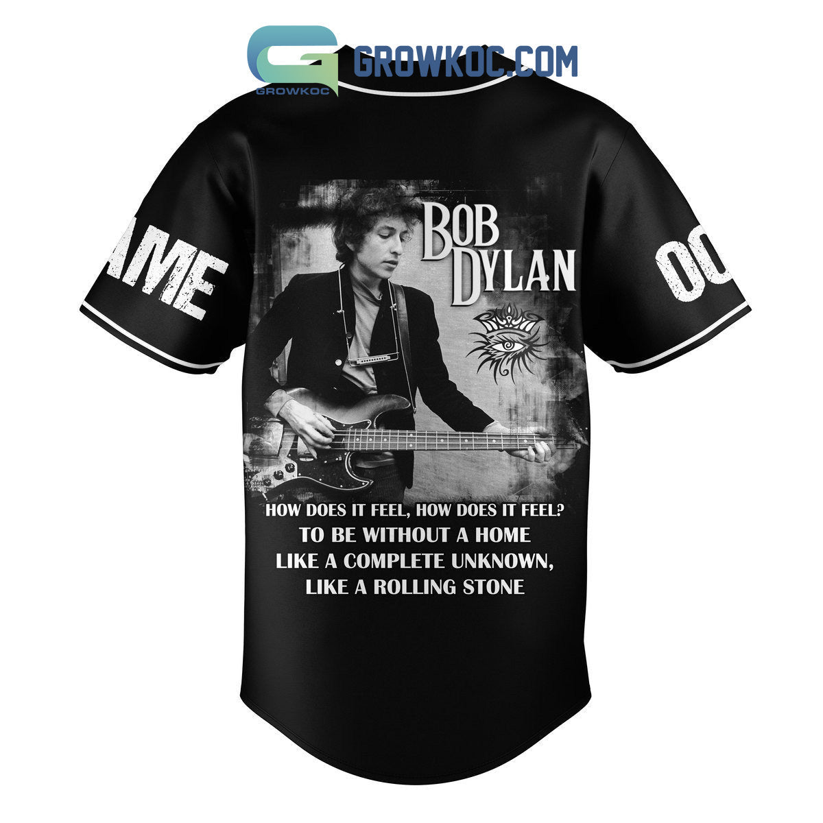 Bod Dylan How Does It Feel Personalized Baseball Jersey baseball jersey product view 3