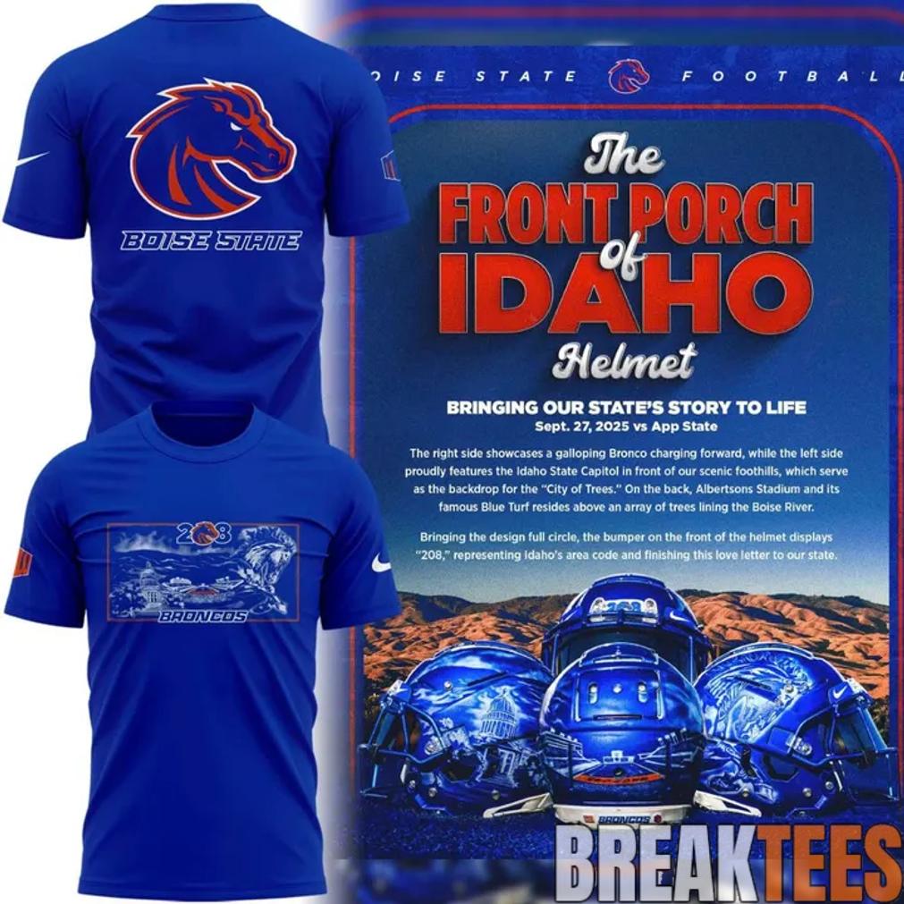 Boise State Broncos Football The Blue and the State of Idaho T-Shirt Unisex T-shirt, Sweatshirt, Hoodie, Long Sleeve Tee - T-Shirt, Sweatshirt, Hoodie