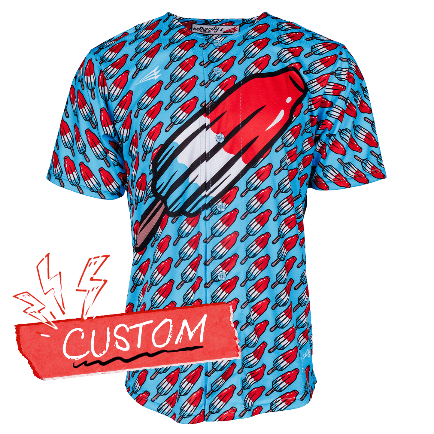Freedom Pops Lifestyle Baseball Jersey *CUSTOM* baseball jersey product view 1