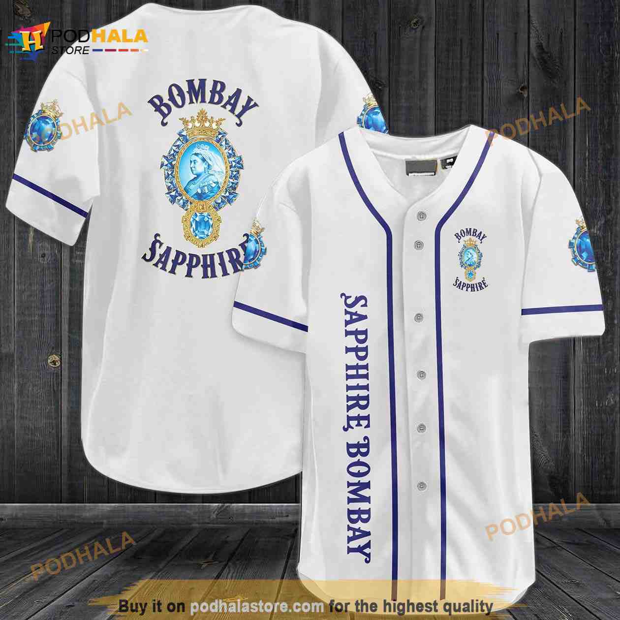 Bombay Sapphire 3D Baseball Jersey baseball jersey product view 1