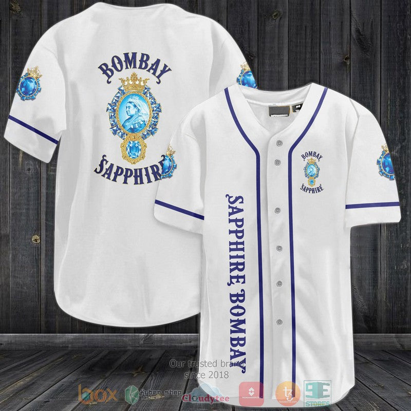 Bombay Sapphire white Baseball shirt baseball jersey product view 1