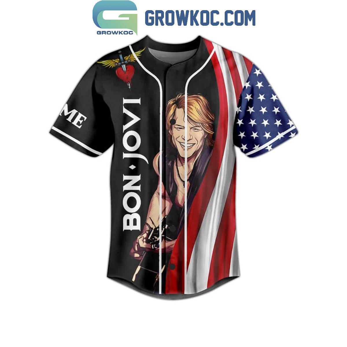Bon Jovi I’m Halfway There Personalized Baseball Jersey baseball jersey product view 2