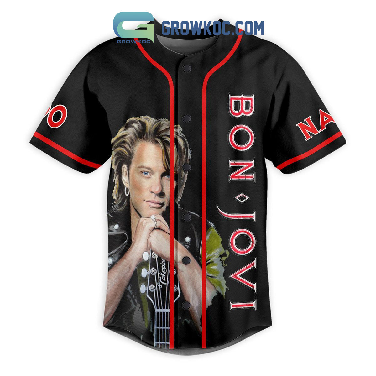 Bon Jovi It’s Now Or Never Personalized Baseball Jersey baseball jersey product view 2