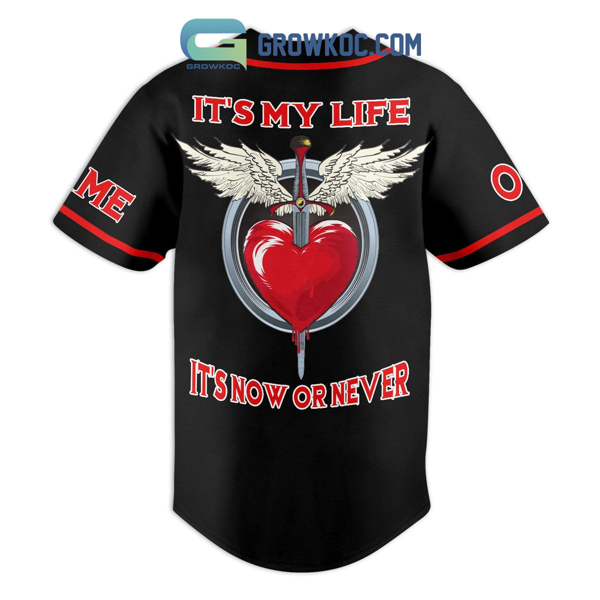 Bon Jovi It’s Now Or Never Personalized Baseball Jersey baseball jersey product view 3