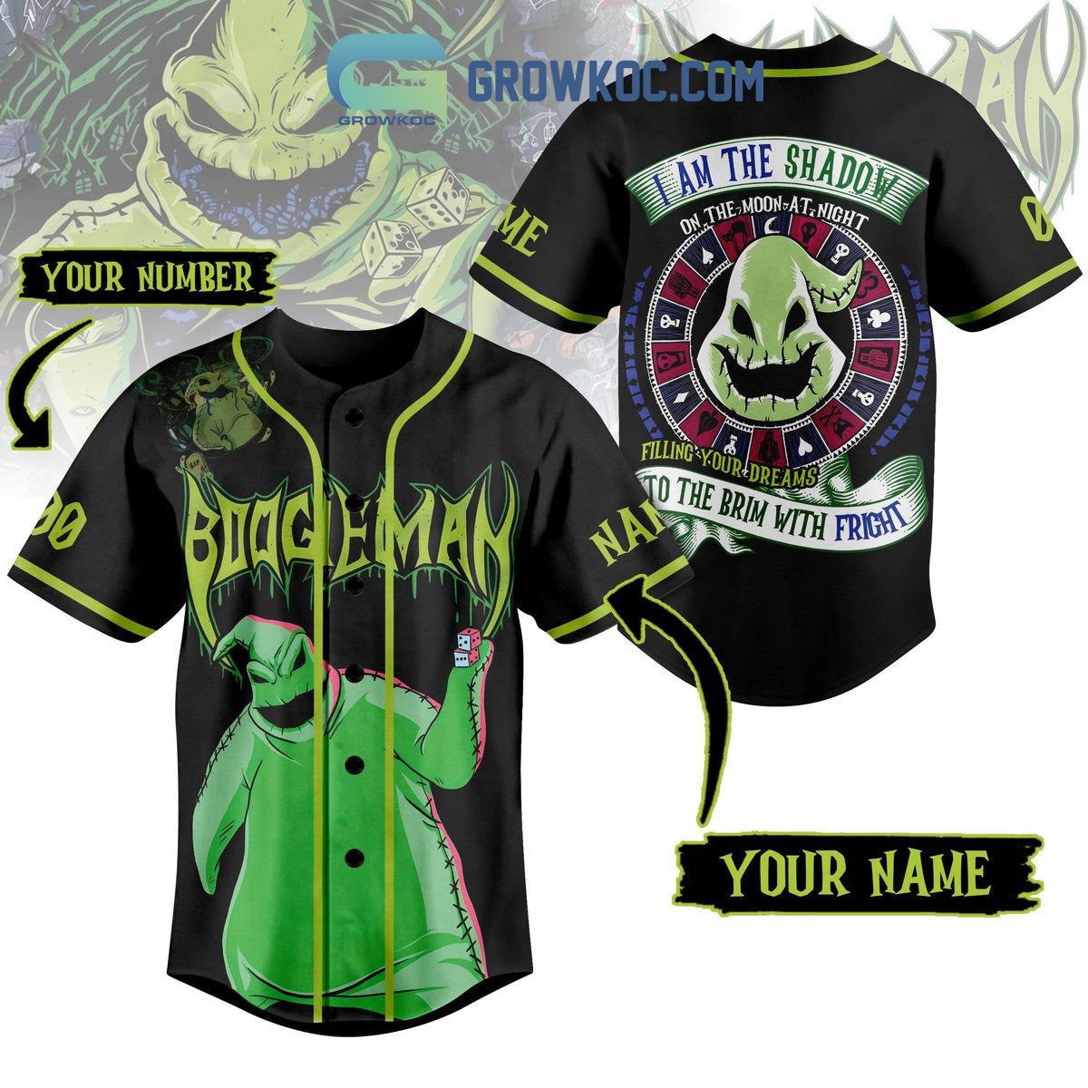 Boogleman I Am The Shadow On The Moon At Night Personalized Baseball Jersey baseball jersey product view 1