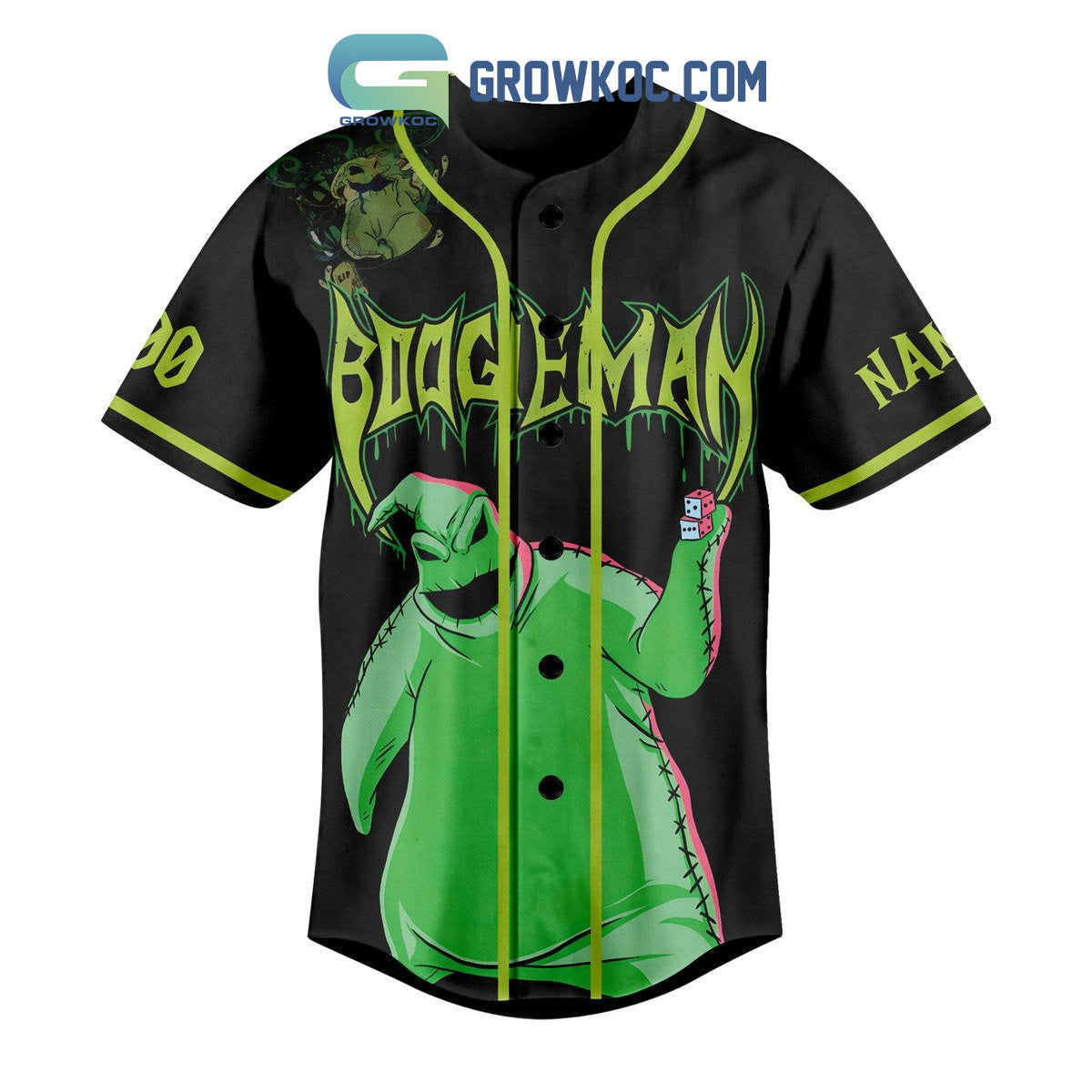 Boogleman I Am The Shadow On The Moon At Night Personalized Baseball Jersey baseball jersey product view 2