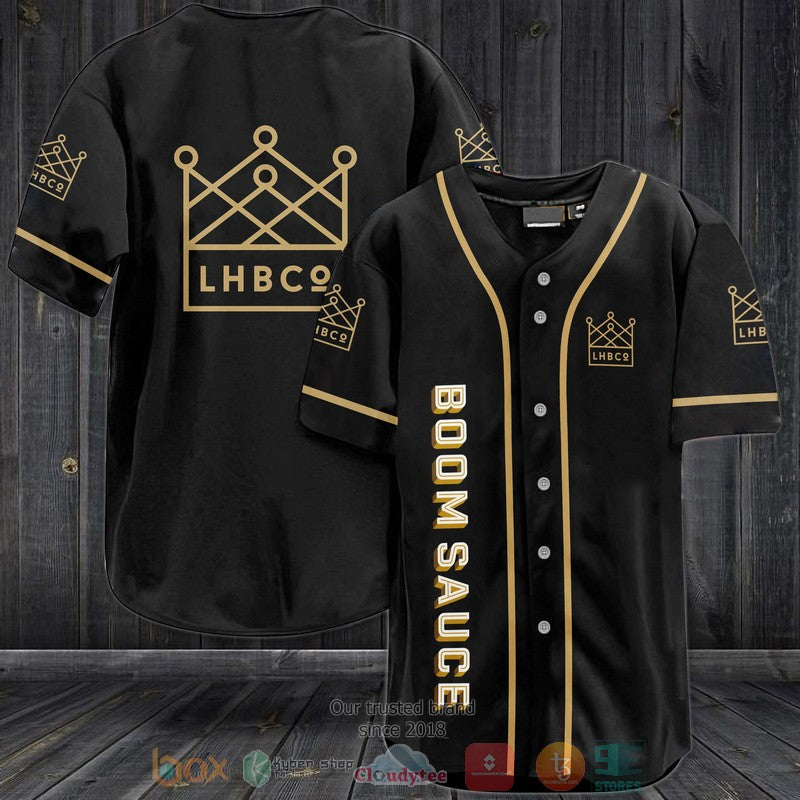 Boom Sauce black Baseball shirt baseball jersey product view 1