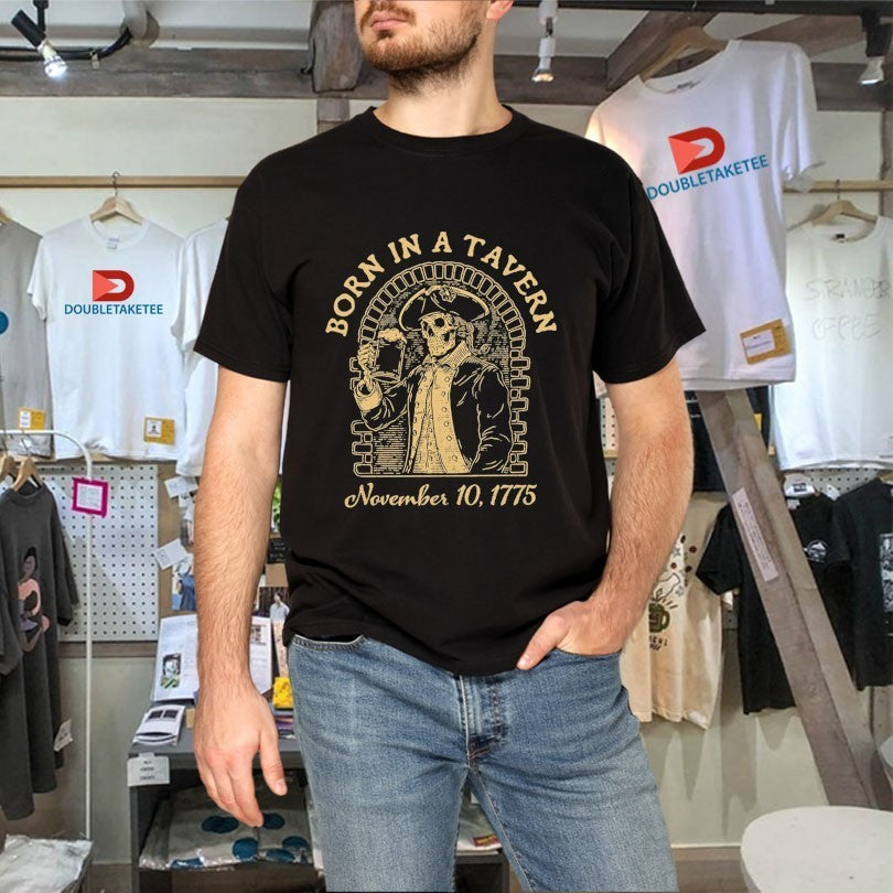 Born In A Tavern November 10 1775 Skeleton Beer - Adult & Kids T-Shirts, Sweatshirts & Hoodies apparel design preview 4