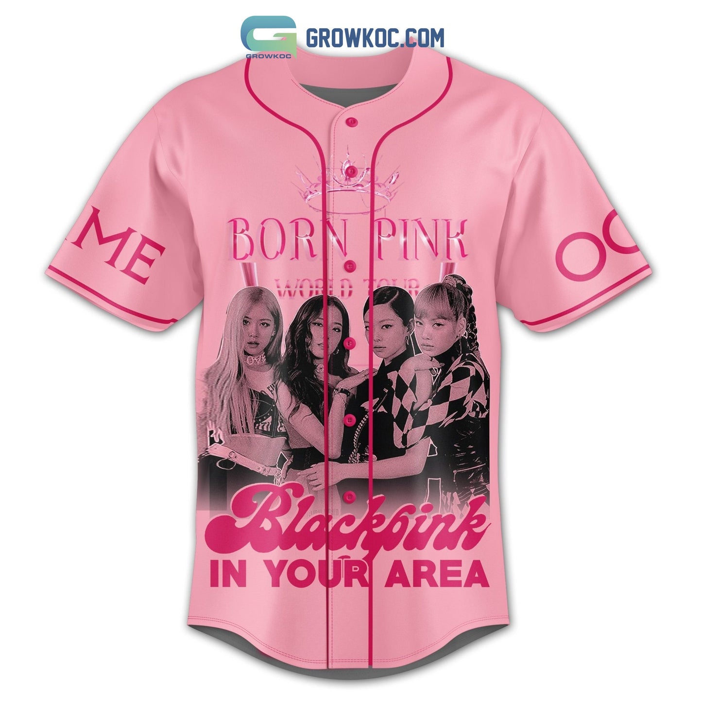 Born Pink Black Pink In Your Area Luck At You Now Look At Me Personalized Baseball Jersey baseball jersey product view 5
