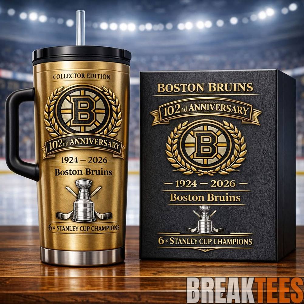 Boston Bruins 102nd Annversary YETI Tumbler Unisex T-shirt, Sweatshirt, Hoodie, Long Sleeve Tee - T-Shirt, Sweatshirt, Hoodie