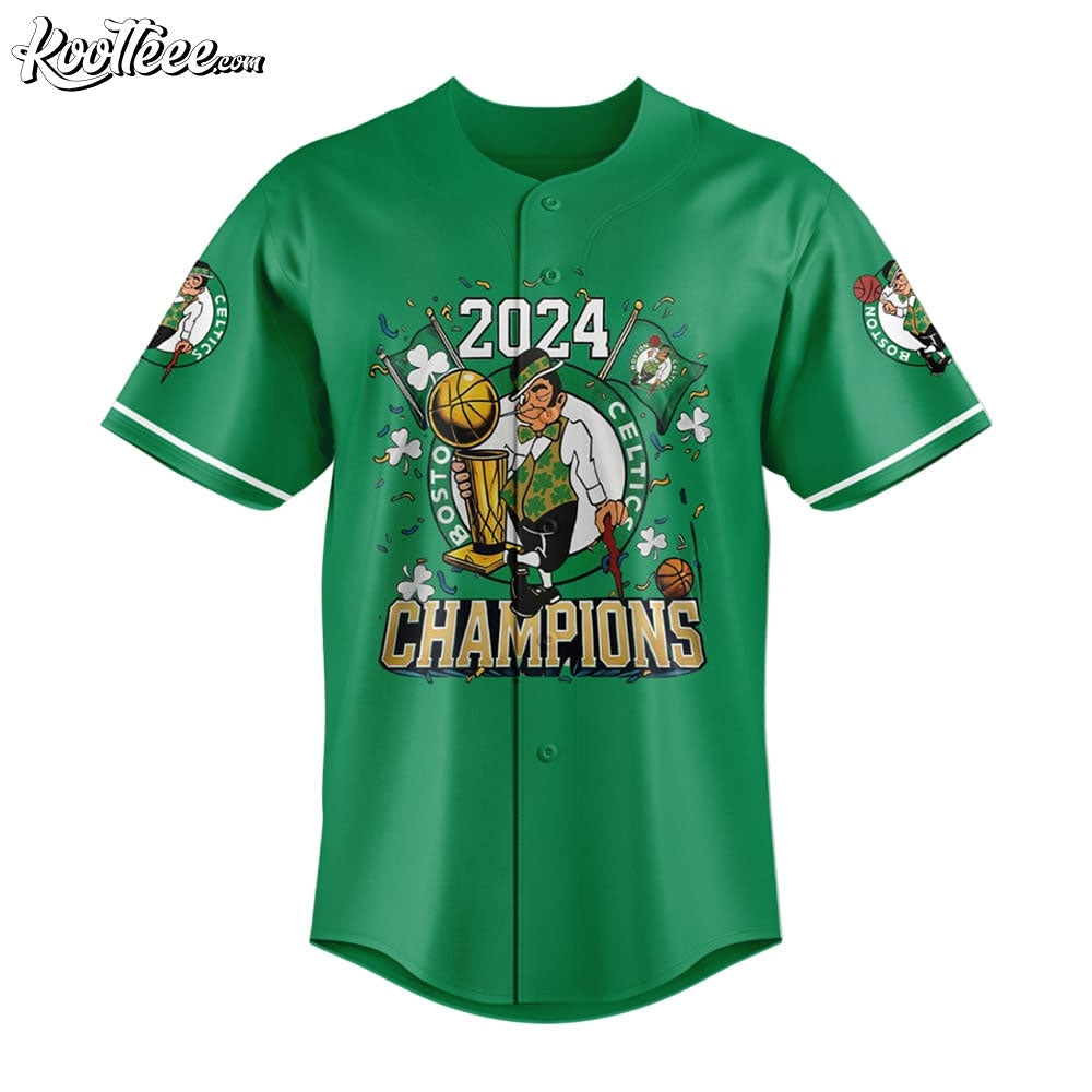 Boston Celtics 2024 Finals Champions Baseball Jersey baseball jersey product view 2