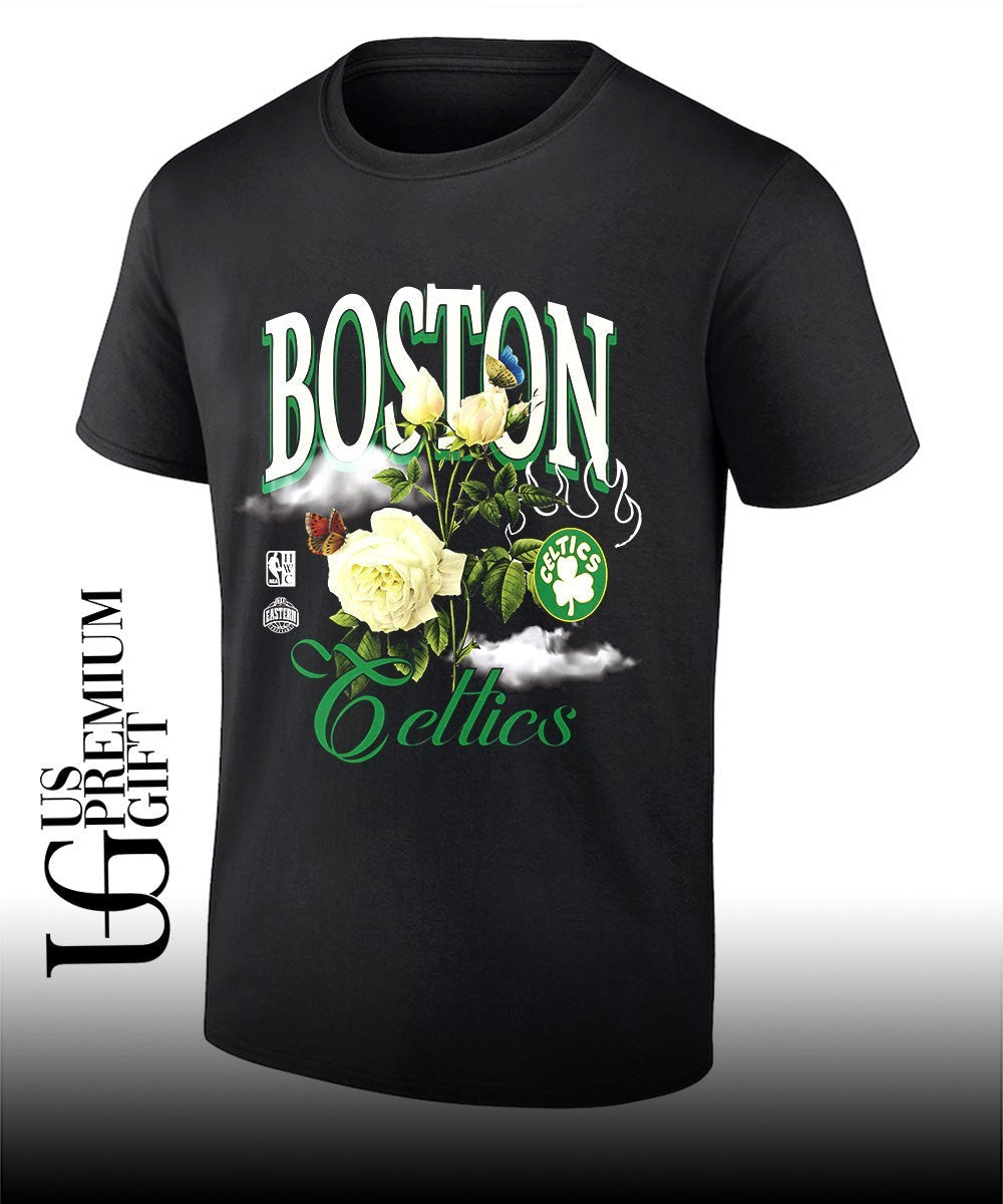 Boston Celtics NBA Floral graphic shirt Unisex T-shirt, Sweatshirt, Hoodie, Long Sleeve Tee - T-Shirt, Sweatshirt, Hoodie