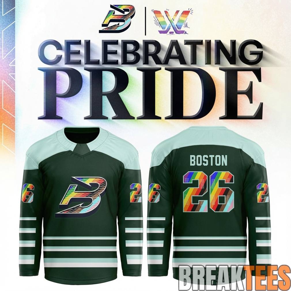 Boston Fleet Pride Month 2026 PWHL Game Custom Hockey Jersey Unisex T-shirt, Sweatshirt, Hoodie, Long Sleeve Tee - T-Shirt, Sweatshirt, Hoodie