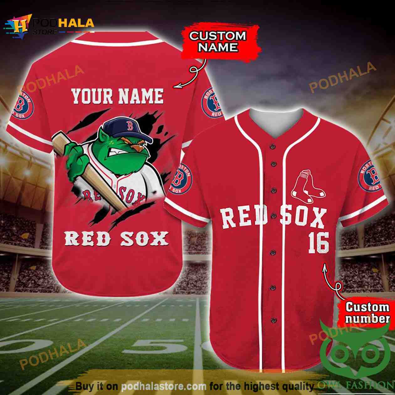 Boston Red Sox 3D Baseball Jersey Personalized Gift, Custom Name Number baseball jersey product view 1