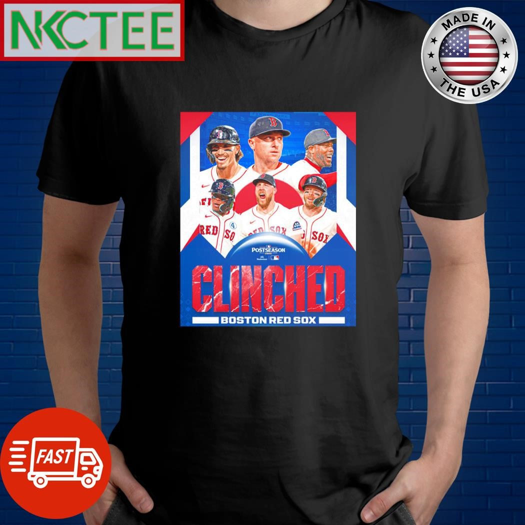 Boston Red Sox Baseball Clinched photo shirt Unisex T-shirt, Sweatshirt, Hoodie, Long Sleeve Tee - T-Shirt, Sweatshirt, Hoodie