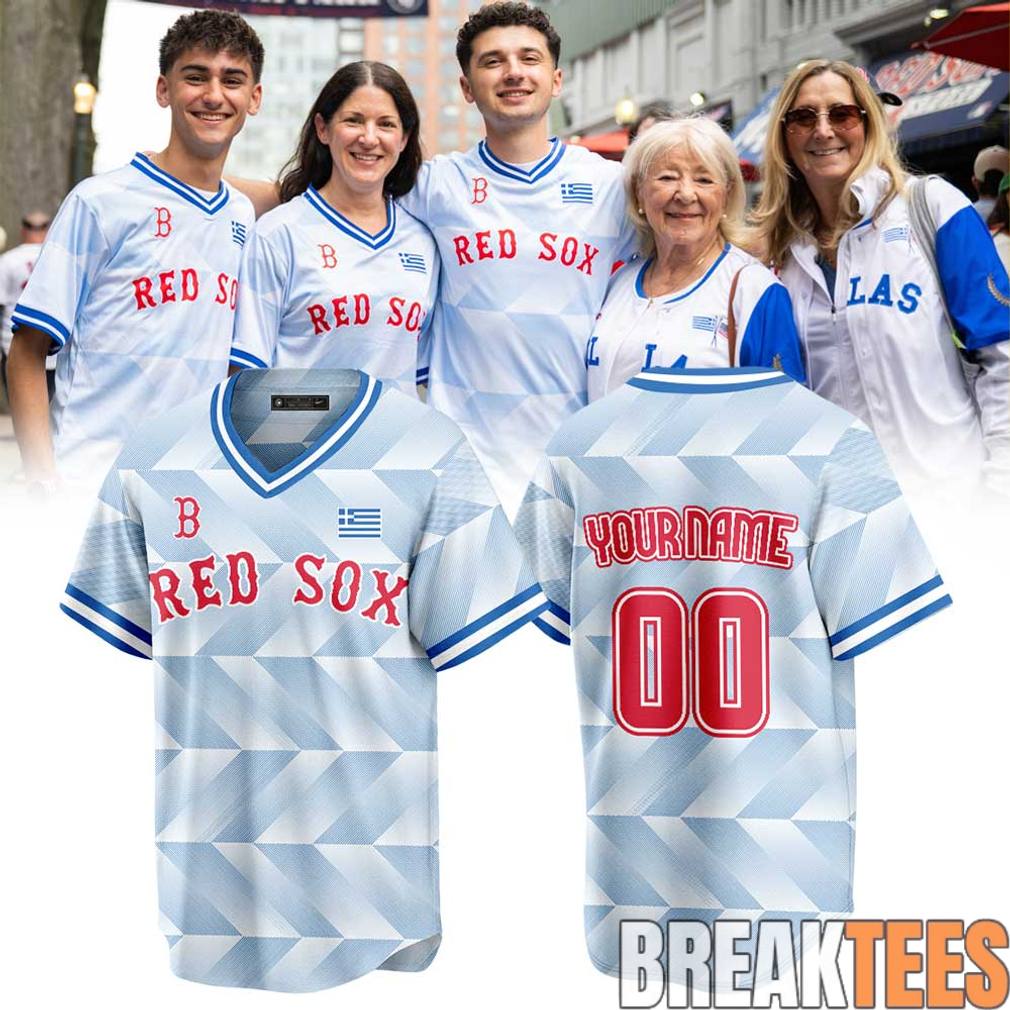 Boston Red Sox Greek American Celebration Night 2026 Custom Jersey Unisex T-shirt, Sweatshirt, Hoodie, Long Sleeve Tee - T-Shirt, Sweatshirt, Hoodie