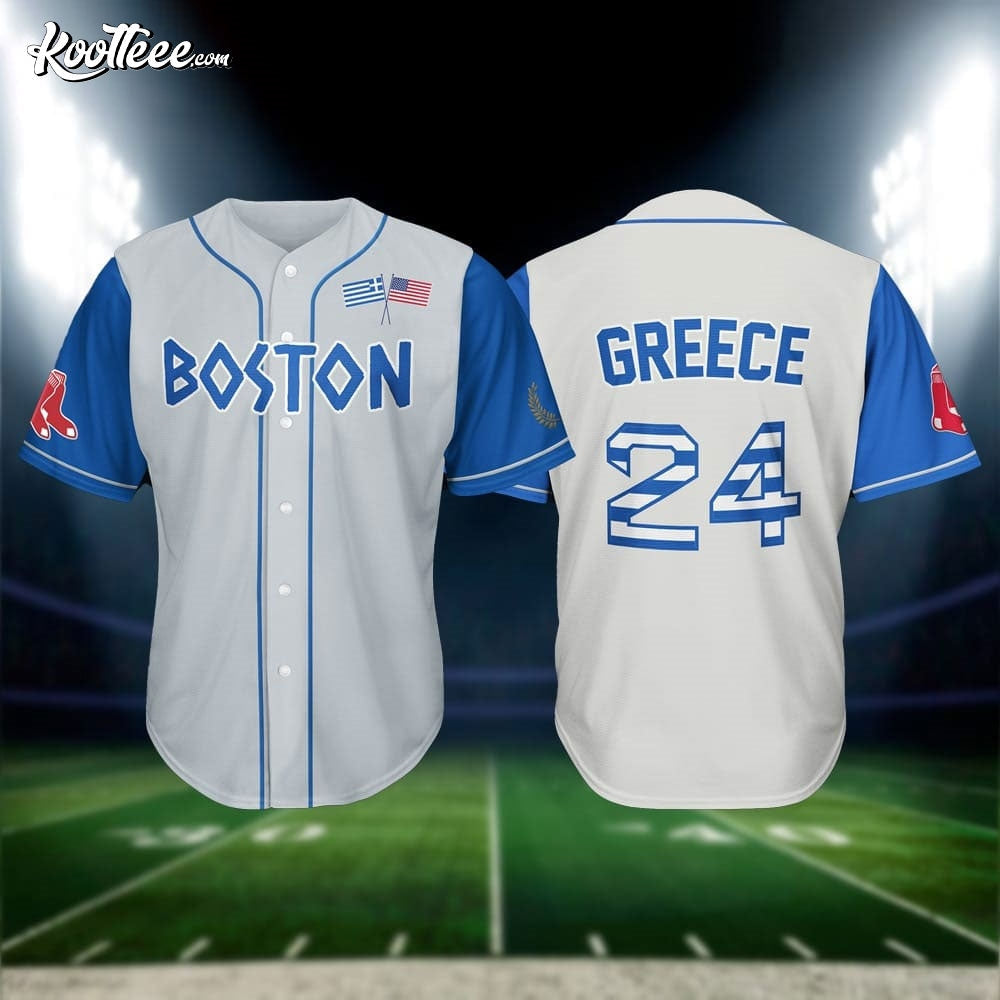 Boston Red Sox Greek Celebration Gift Baseball Jersey baseball jersey product view 1