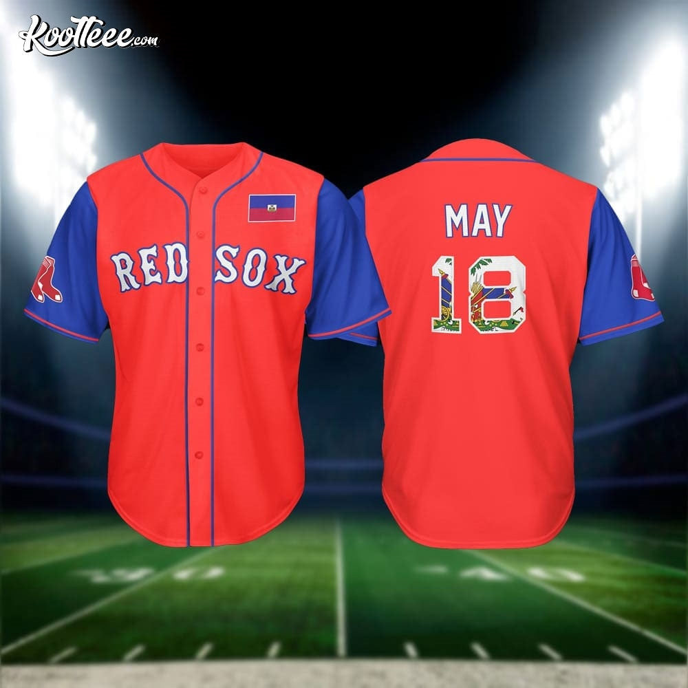 Boston Red Sox Haitian Celebration Gift Baseball Jersey baseball jersey product view 1
