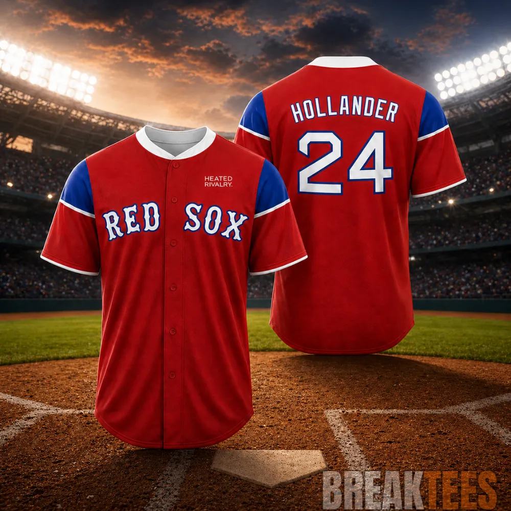 Boston Red Sox Heated Rivalry Night Hollander 24 Baseball Jersey baseball jersey product view 1