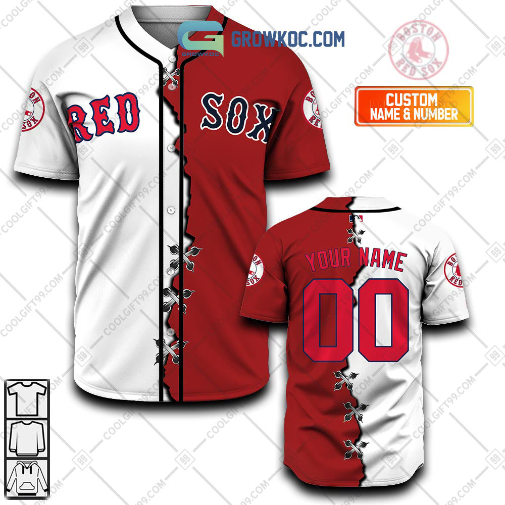 Boston Red Sox MLB Personalized Mix Baseball Jersey baseball jersey product view 1