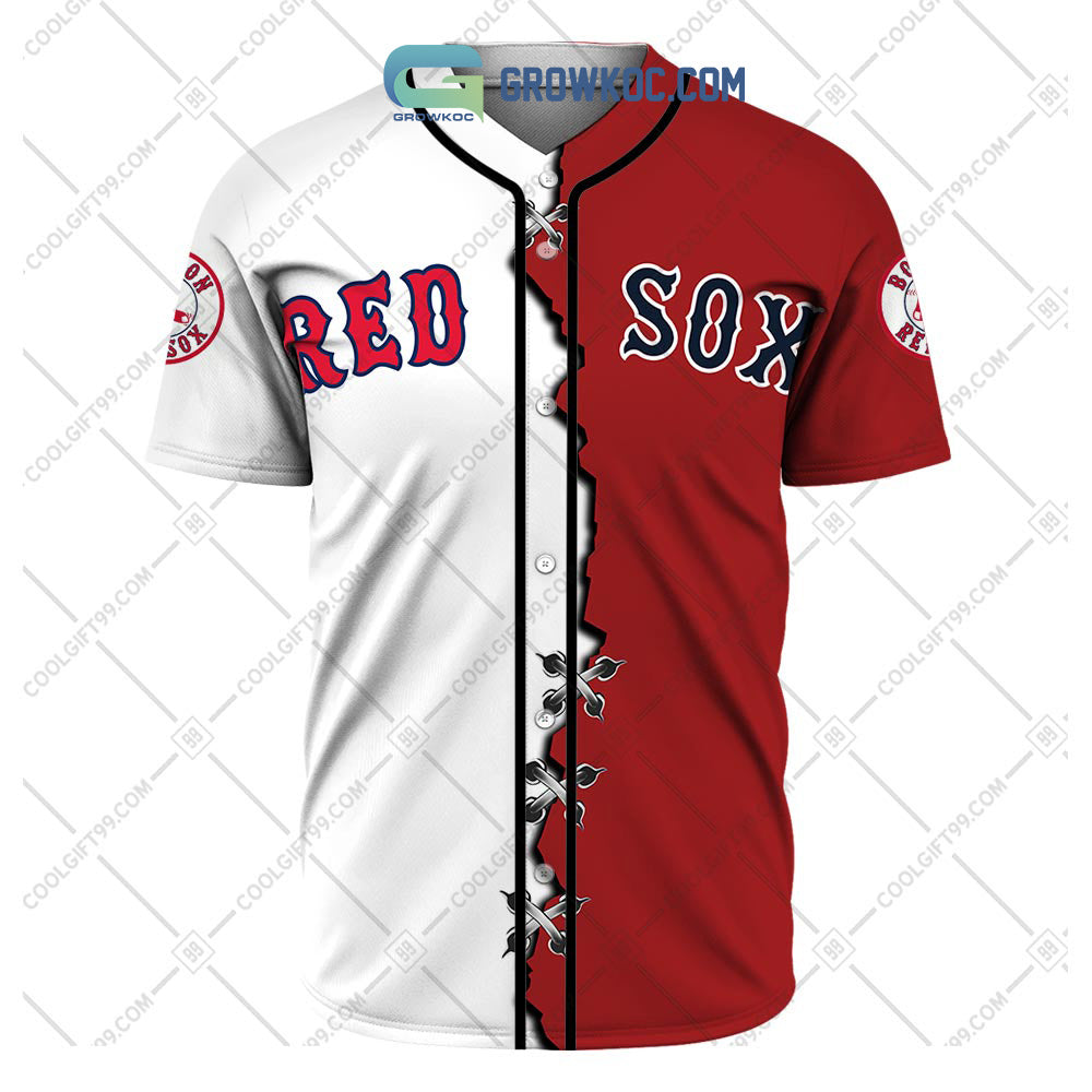 Boston Red Sox MLB Personalized Mix Baseball Jersey baseball jersey product view 2