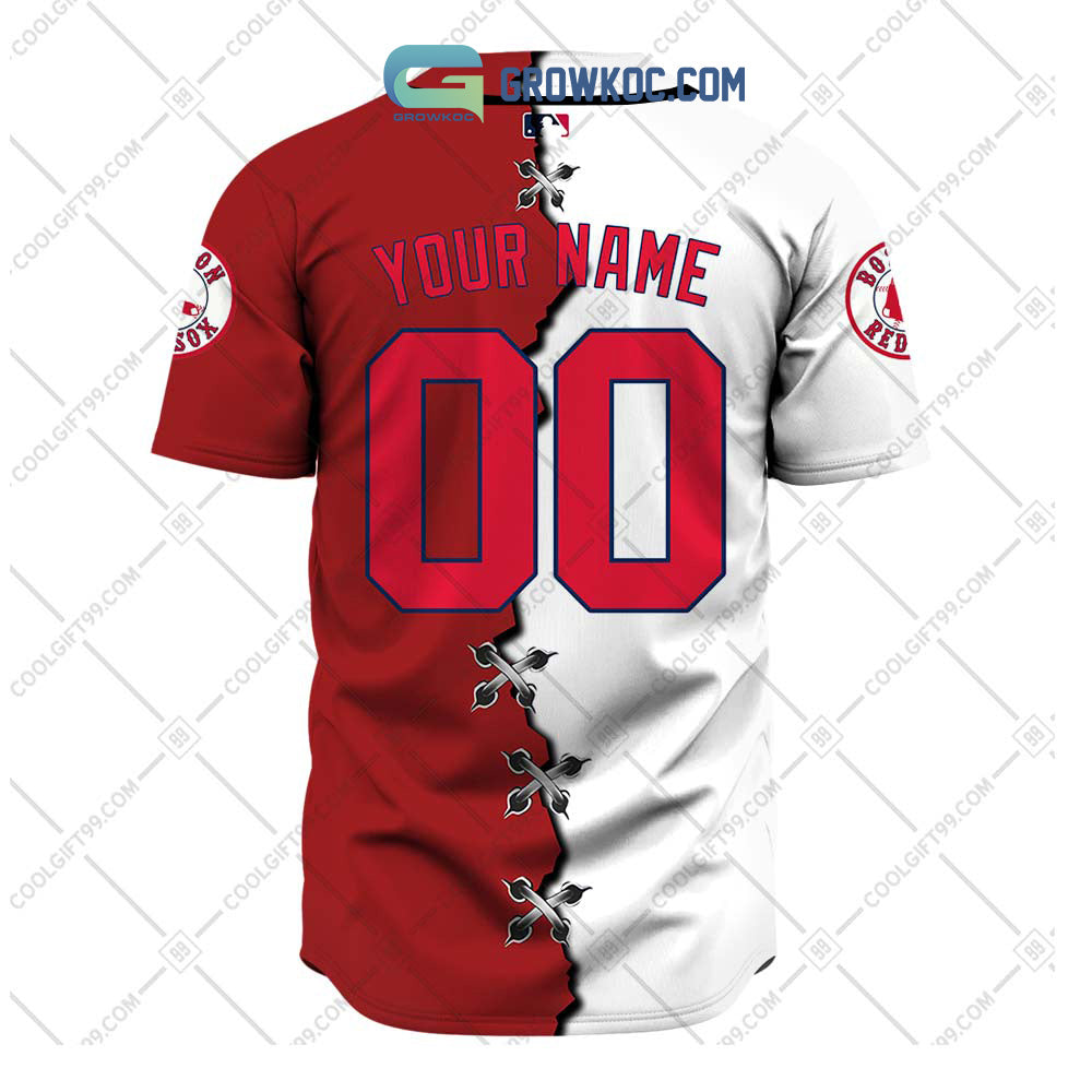 Boston Red Sox MLB Personalized Mix Baseball Jersey baseball jersey product view 3