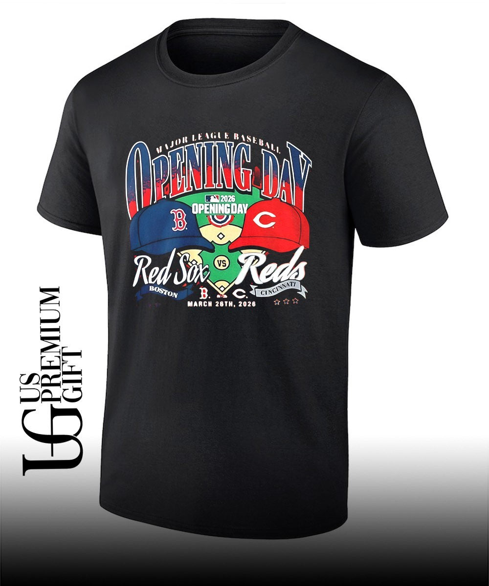 Boston Red Sox vs Cincinnati Reds Major League Baseball 2026 Opening Day helmets shirt Unisex T-shirt, Sweatshirt, Hoodie, Long Sleeve Tee - T-Shirt, Sweatshirt, Hoodie