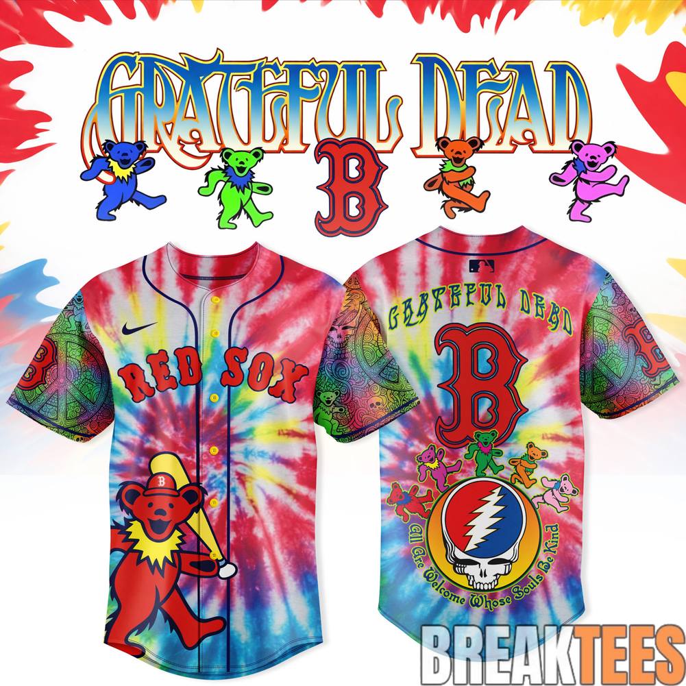 Boston Red Sox x Grateful Dead Night 2026 Baseball Jersey Unisex T-shirt, Sweatshirt, Hoodie, Long Sleeve Tee - T-Shirt, Sweatshirt, Hoodie