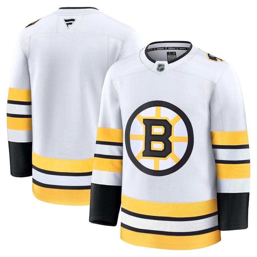 Boston Bruins Fanatics Away Premium Jersey - White Style 1 Hockey Jersey hockey jersey product view 1