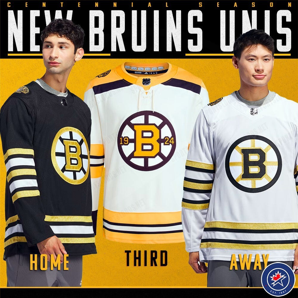 Boston Bruins Reveal New Centennial Jerseys (1)_conew1 Style 1 Hockey Jersey hockey jersey product view 1