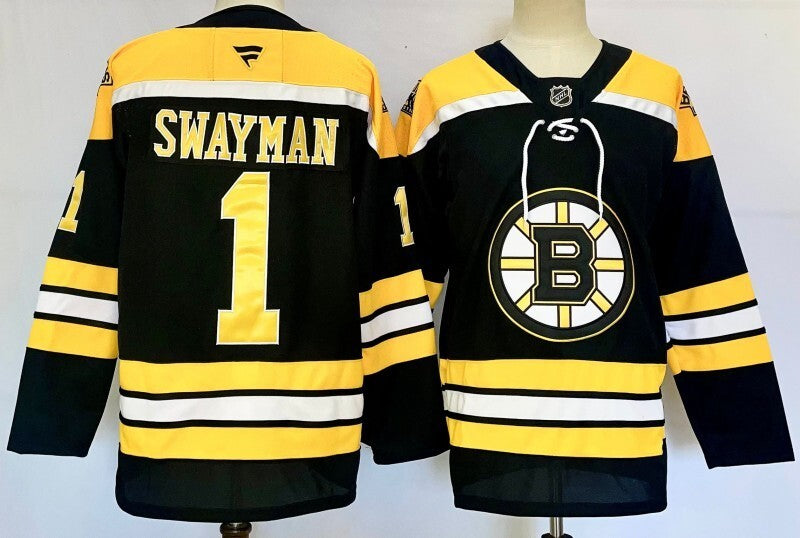 Boston Bruins #1 Jeremy Swayman Style 1 Hockey Jersey hockey jersey product view 1