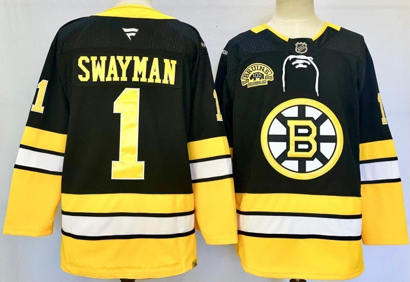 Boston Bruins #1 Jeremy Swayman Style 3 Hockey Jersey hockey jersey product view 1