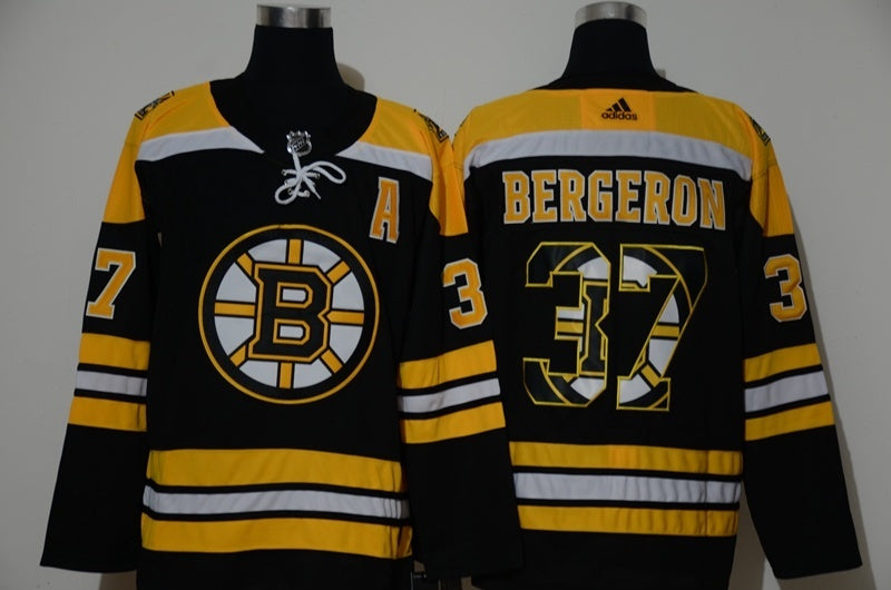 Boston Bruins #37 Patrice Bergeron Team LOGO Edition Hockey Jersey hockey jersey product view 1